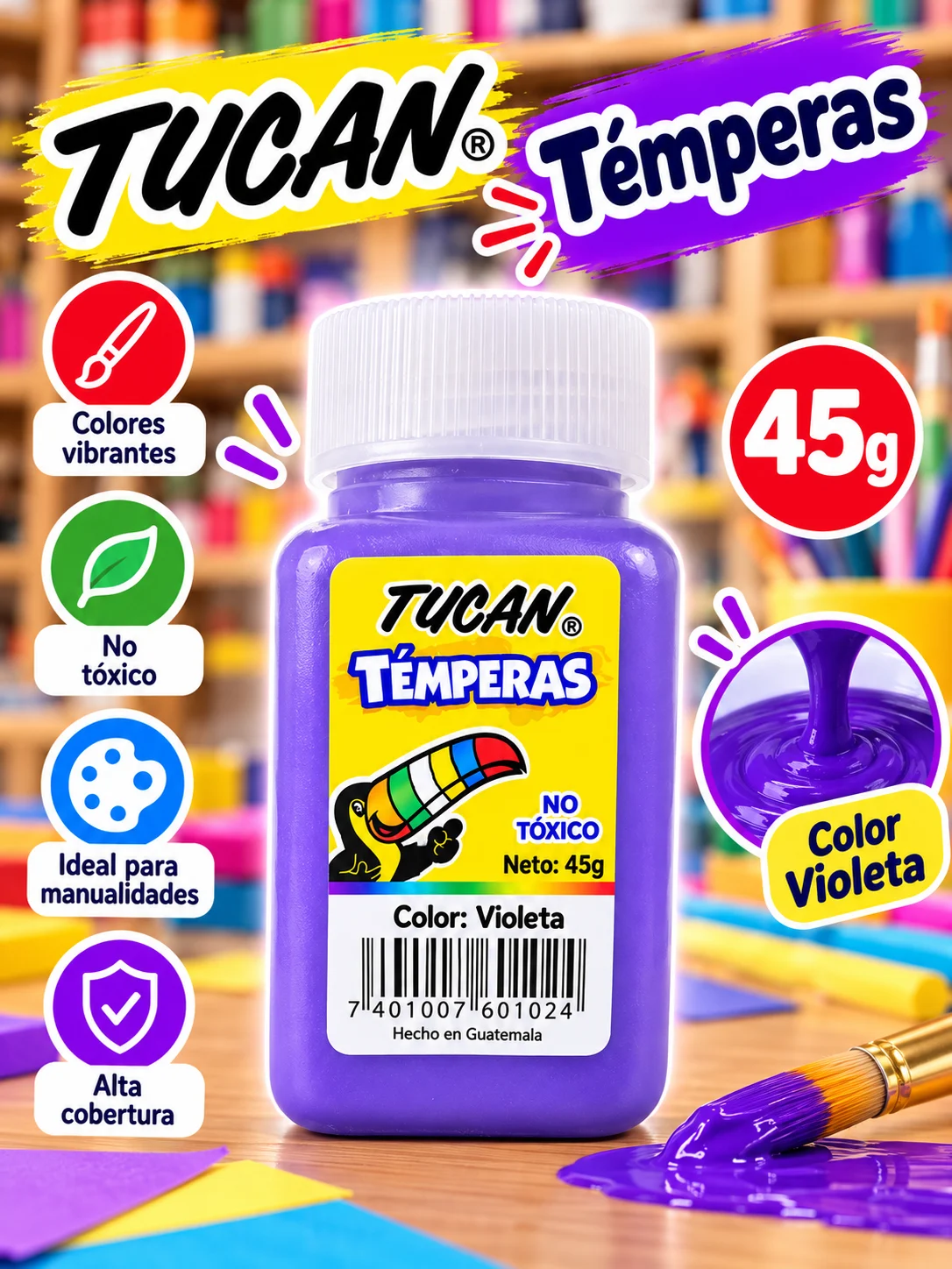 Tempera frasco 45g. VIOLETA Tucan