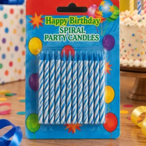 Vela happy birthday spiral AZUL