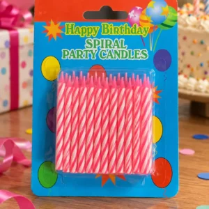 Vela happy birthday spiral ROSADO